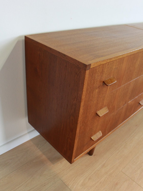 Image 1 of Vintage Teak Dubbele Ladekast Dressoir