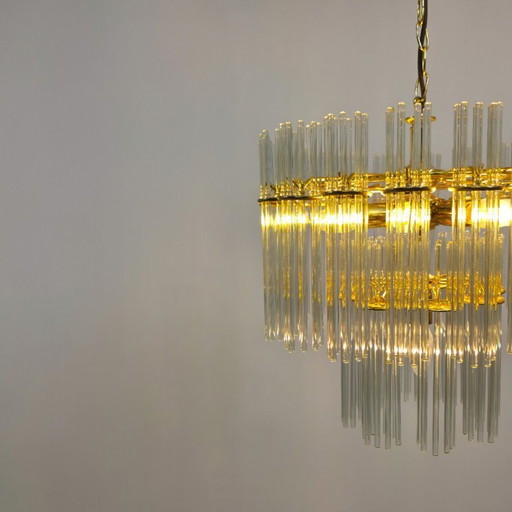 Sciolari für Lightolier Kronleuchter mit Glasstäben 1960er Jahre