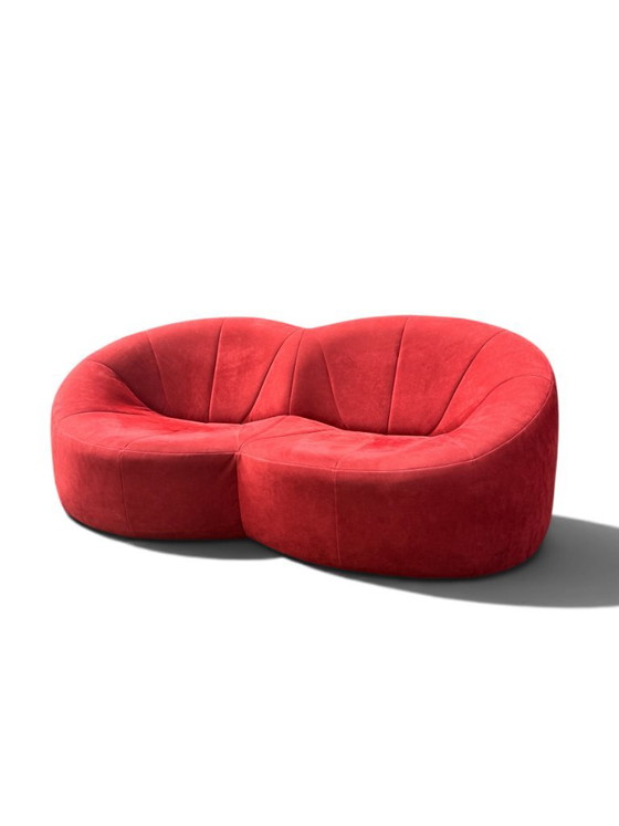Pierre Paulin Pumpkin Sofa 2-Seater – Ligne Roset, Red Alcantara (Space Age Design) – 2 seaters, Velvet (photo 13 of 22)