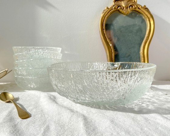 Set Dessert Vintage en Verre Pomme – 1 Grand Bol + 5 Petits Bols – Glass, Retro (photo 5 of 11)