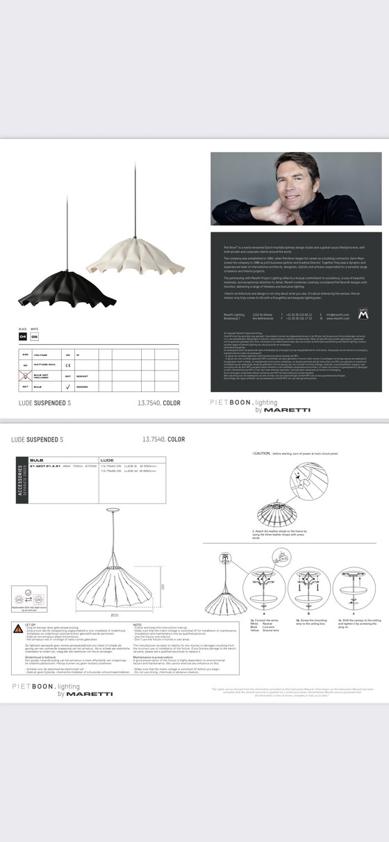 Image 1 of Piet boon lamp Lude zwart S 