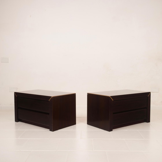 Paire de tables de nuit en palissandre d'Afrique et laiton pour Fratelli Turri – Gorgoni, Wood (photo 11 of 19)