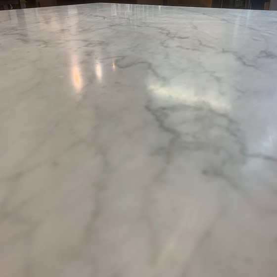 Image 1 of Square Dining Table Of Carrara Marble
