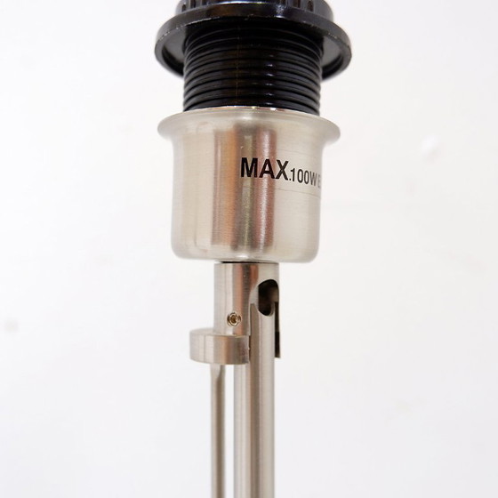 Image 1 of Par de lámparas de mesa de acero cepillado con inclinación ajustable - Reino Unido