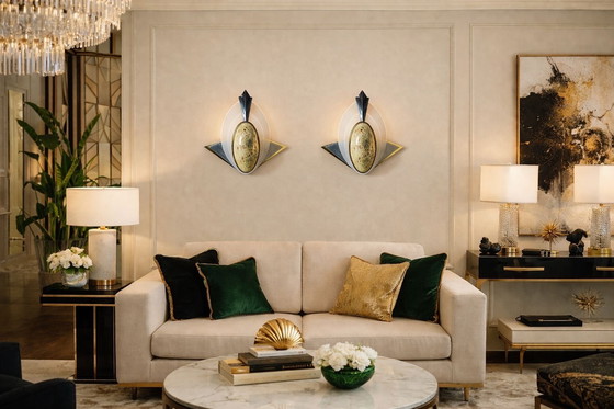 Image 1 of Lampade da parete vintage con influenze Art Déco