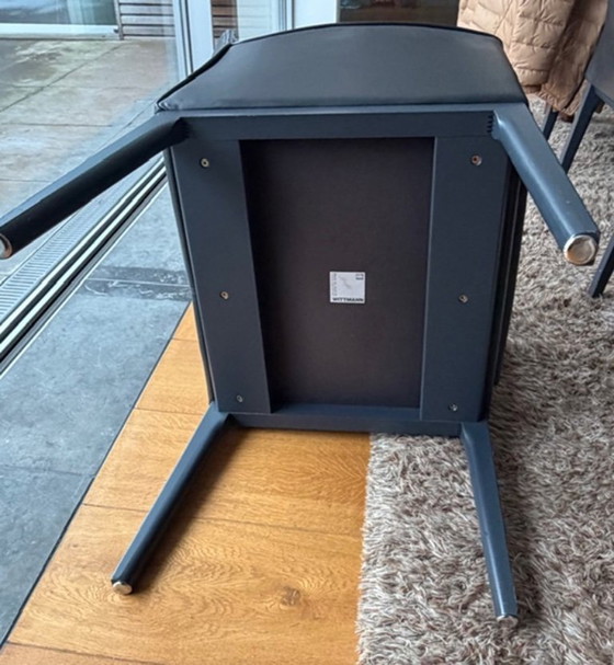 Image 1 of Elegante set van 6 leren eetkamer-/vergaderstoelen Wittmann