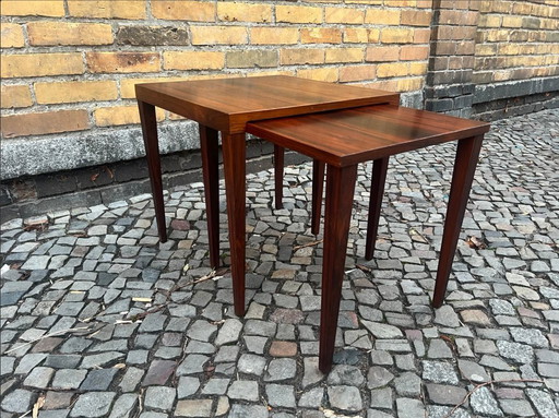 Mesas nido danesas de palisandro Heltborg Møbler de mediados de siglo - Mesa de sofá/Mesa de centro