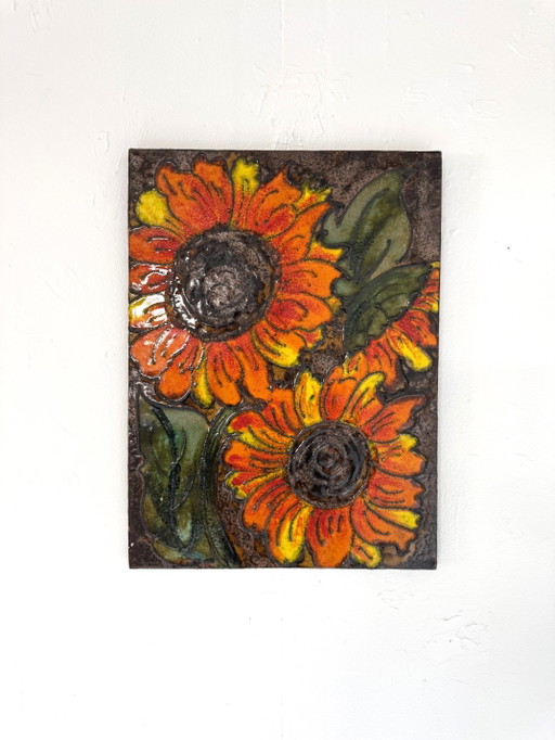 Vintage Keramikwandfliese, Ruscha Keramik ‘60 – wanddecoratie, Ceramic