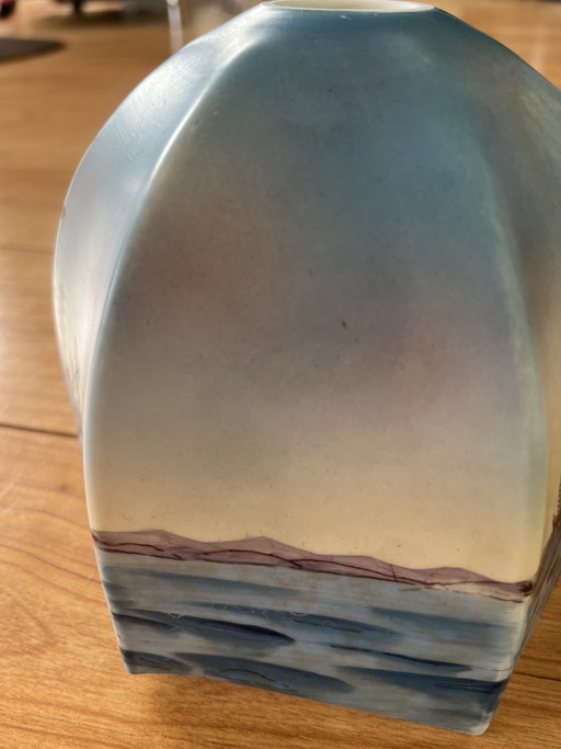 Vintage hand-painted porcelain lampshade from the 1930s