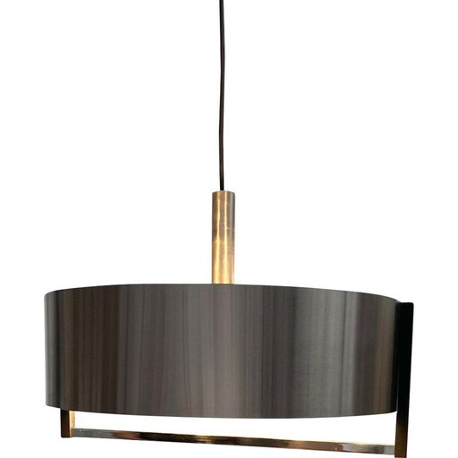 Lampe suspendue en aluminium du milieu du siècle, Italie 1970