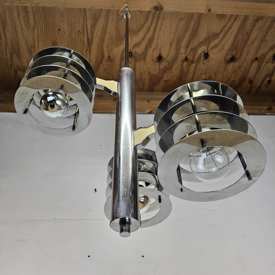 Image 1 of Vintage / Space age Itiliaanse kroonluchter Gaetano Sciolari /  hanglamp /vintage design chandelier 