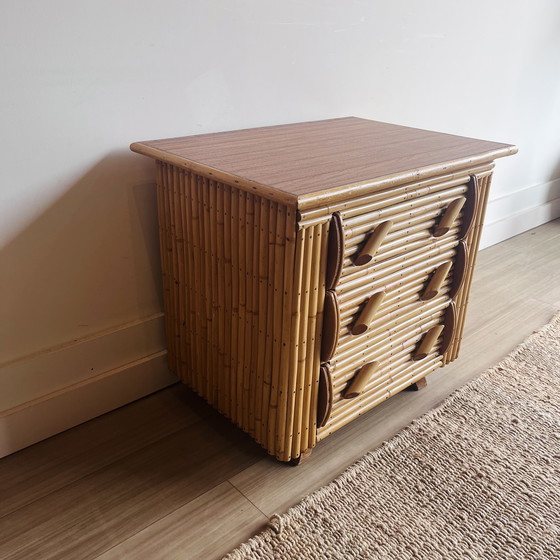 Image 1 of Rohe Noordwolde bamboe rotan ladekast nachtkastje 