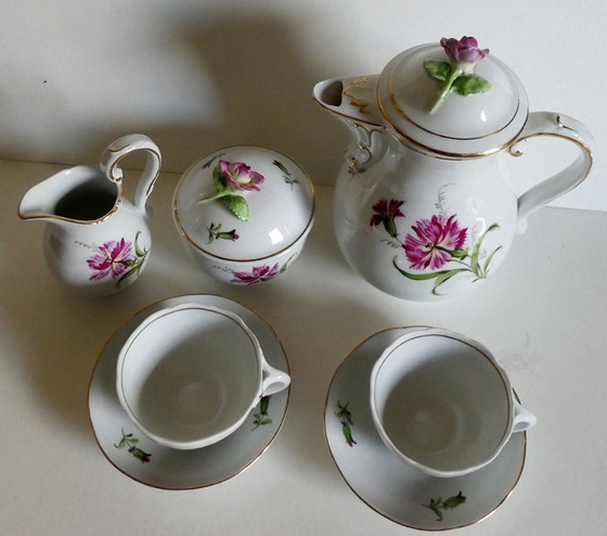 Image 1 of Set da 5 pezzi per moka, porcellana dipinta a mano, di Schierholz, Turingia, anni '50