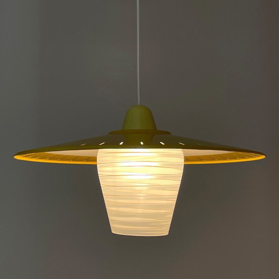 Image 1 of Lampada Mid Century Modern in vetro opalino, design olandese