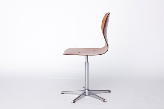 Image 1 of Vintage Pagholz Swivel Chair 1960s, Industrial School Chair by Neuwieder Schulmöbel, Mid Century Desk Chair