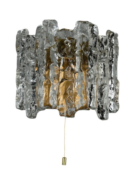 60s 70s ice glass wall lamp Wall lamp by J.T. Kalmar Austria Design