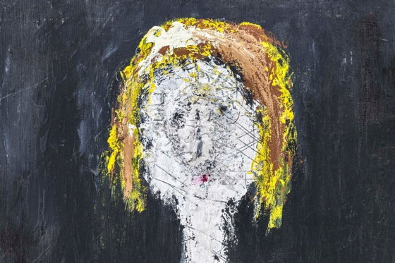 Image 1 of Marcel Mulot, Portret van een vrouw, gouache op doek, 1988