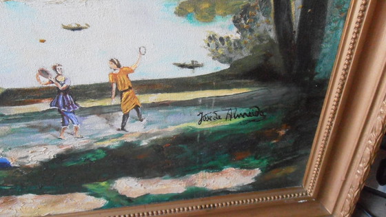 Image 1 of Jose de Almeida - Olio su tela - Paesaggio - 1864/1945