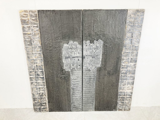 Große brutalistische Wandskulptur, 2000er Jahre