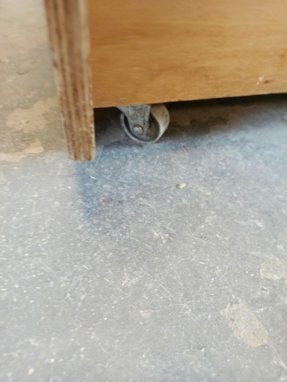 Juego de 3 baúles de madera con ruedas, Armarios de almacenamiento, Marrón (foto 9 de 15)