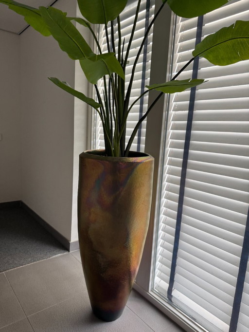 Mobach ceramic vase large including artificial plant