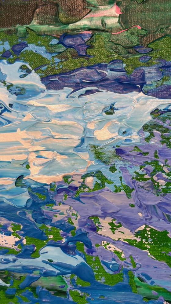 Image 1 of Never Ending Story – abstract expressive painting – 60x60 cm