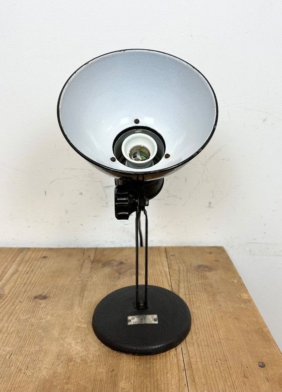 Image 1 of Vintage Black Enamel Table Photo Lamp, 1950s