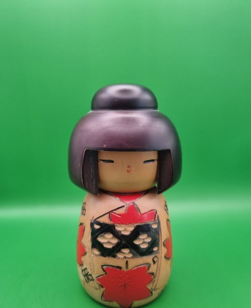 Impresionante Kokeshi de Otoño de Masae Fujikawa