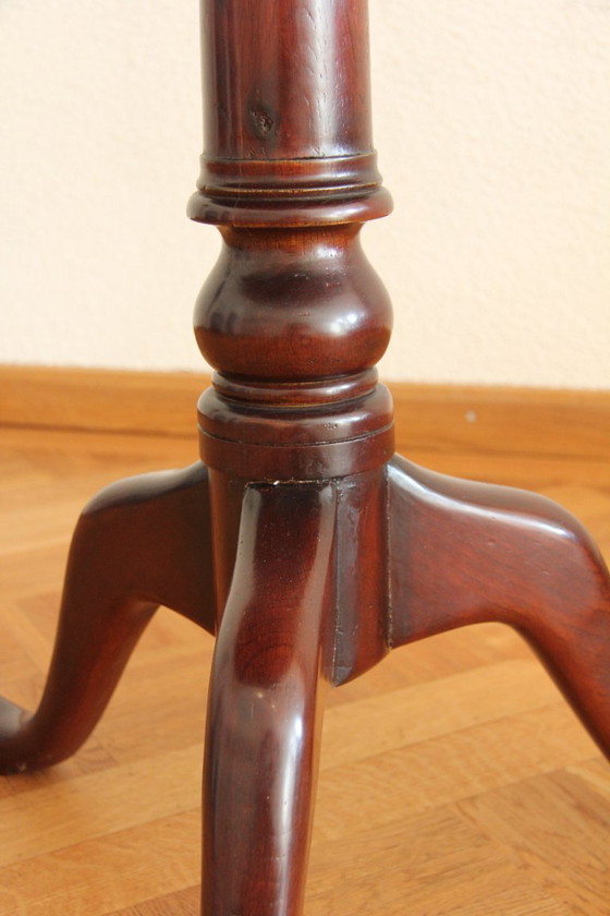 Image 1 of Mesa redonda hermosa y detallada (plegable) madera de acajou, fa FLAMANT