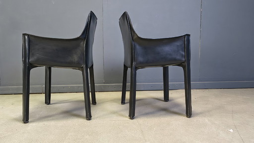 Set of 6 Cassina Cab 413 Chairs by Mario Bellini, 1980s