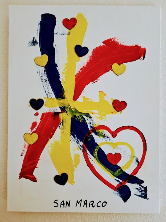 Image 1 of Enzo San Marco - Primaries Love - Artist Painting