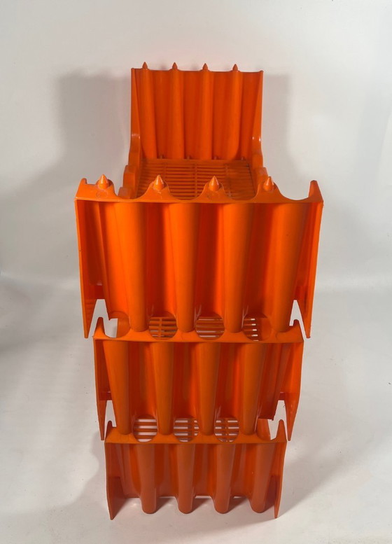 Image 1 of Zeldzaam flessenrek uit het ruimtetijdperk van Witzmann - designklassieker uit de jaren 60/70 Mid Century