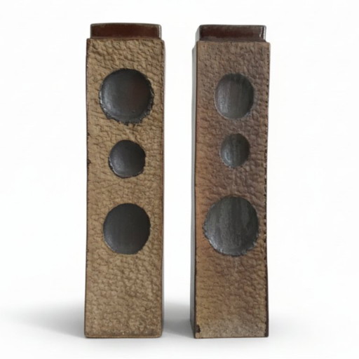 Vasi in ceramica retrò, Jihokera, anni '70, set di 2