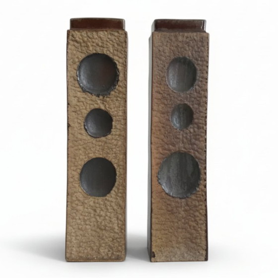 Image 1 of Vasi in ceramica retrò, Jihokera, anni '70, set di 2