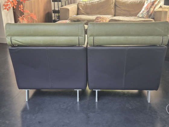 Leolux vintage leather Armchairs 2x – Metal (photo 4 of 8)