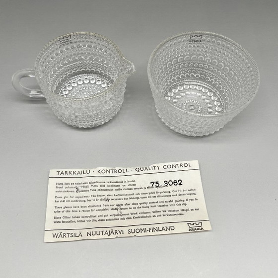 Image 1 of Arabia Nuutajärvi Kastehelmi Set zucchero e panna – Oiva Toikka – Finlandia – Scatola originale