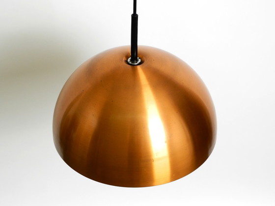 Image 1 of Rara lámpara colgante Space Age original de los años 70 con pantalla de cobre de Staff