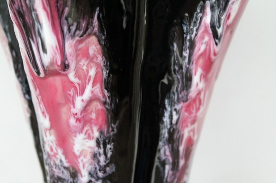 Vaso Vallauris 'Plissé', Nero & Pink Lava (Anni '50/'60) – Vasi, Ceramic (photo 6 of 9)