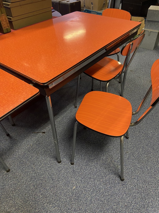 Formica Tisch mit 4 Stühlen 70er Jahre – Esstische, Other, Chrome (photo 4 of 7)