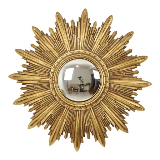 Bladgoud Zonnespiegel Sunburst Spiegel Hars 56cm