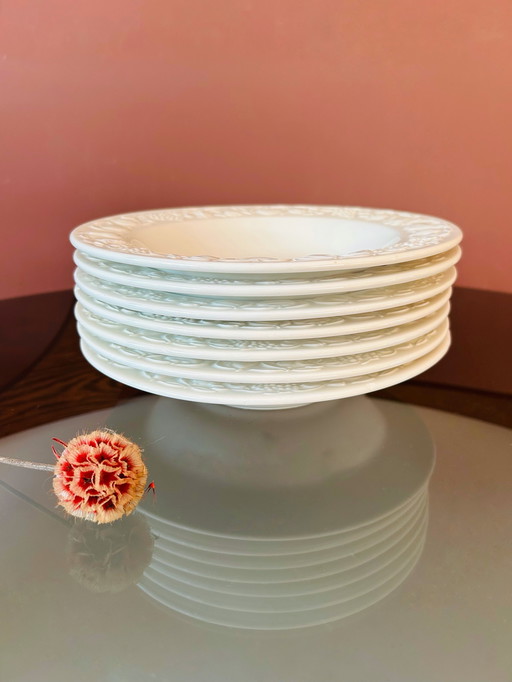 SET OF 7 QUDROFOGLIO DEEP PLATES