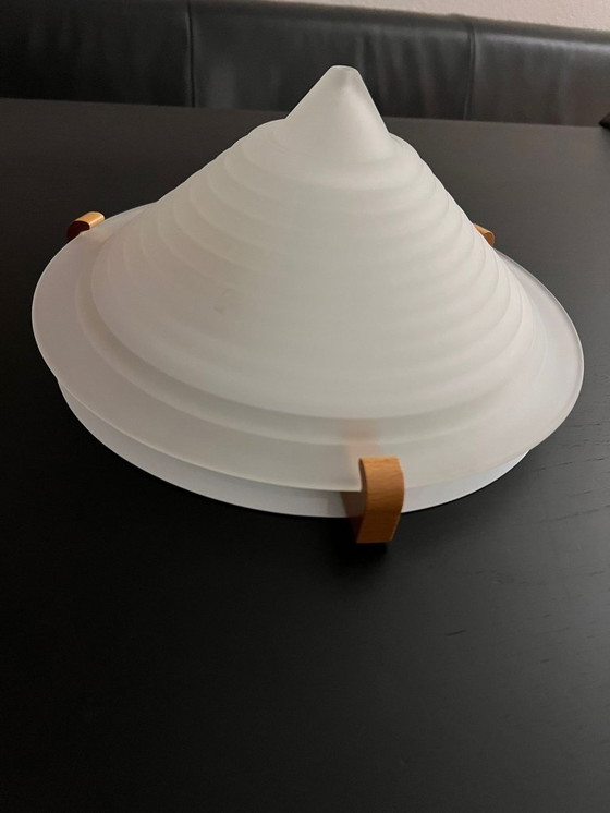 Image 1 of Vintage Ikea ceiling lamp opaline white glass 90s