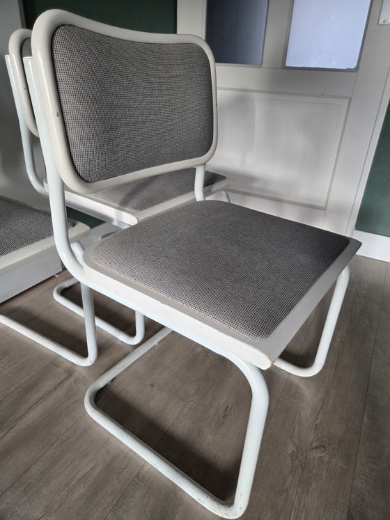 4x Cesca Chairs - Mady In Italy - 1980 – Dining chairs, Metal, Textile (photo 8 of 11)