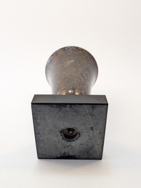 Image 1 of Coppa decorativa vintage in metallo anticato placcato argento