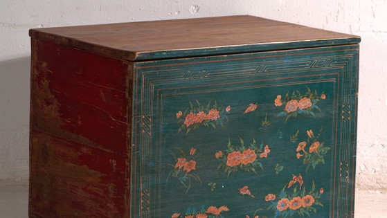 Baule cinese antico in olmo laccato verde – Cina, circa 1900 – Armadi contenitori (photo 3 of 40)