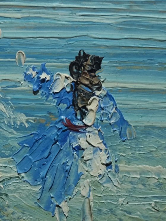 Image 1 of Houten schilderij van de zee