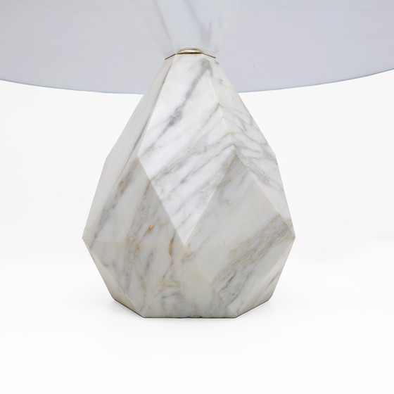 Image 1 of Table basse italienne en marbre de Carrare, Mid-Century Modern, années 1970, deux disponibles