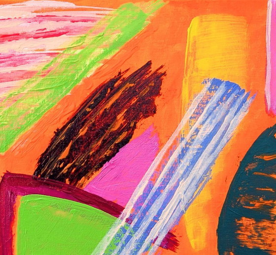 Image 1 of Nigel Waters Abstract Expressionist Painting 52 Acrylic On Canvas Board 30x30cm