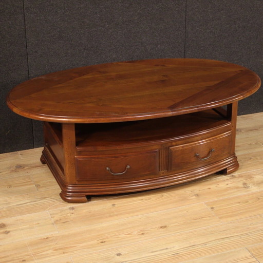 Table basse en cerisier et bois fruitier, années 80