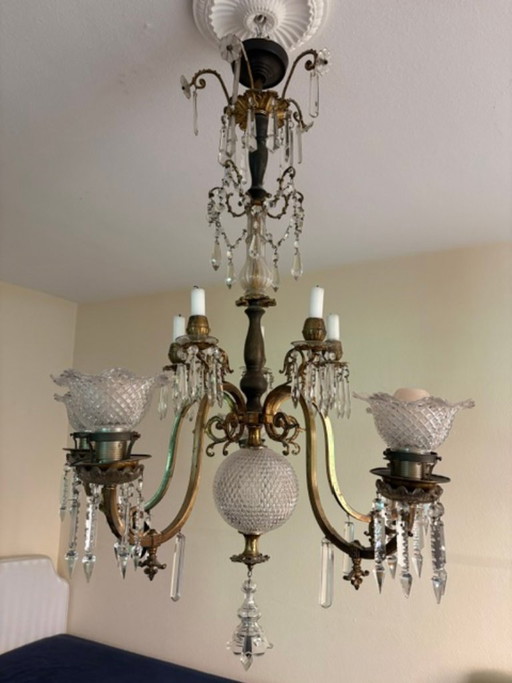 lampadario antico a 5 fiamme - lampadario